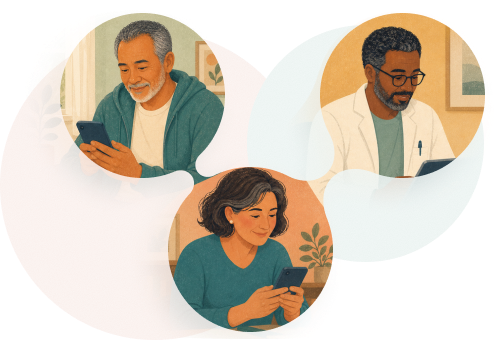 Care circle updates interface illustration