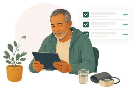 Progress check-in interface illustration