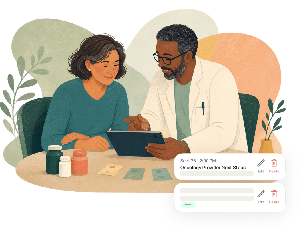 Care plan setup interface illustration